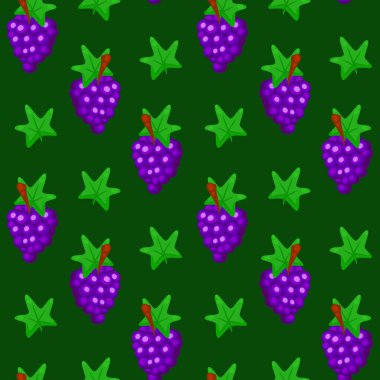 Renkli çizgi film üzümleri, meyvesiz desenler. Basit vektör sulu yiyecekleri karala. Meyve suyu paketleme tasarımı. Yaz kumaşı baskı şablonu.