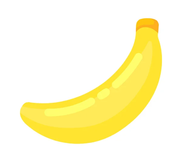Icono Colorido Fruta Plátano Dibujos Animados Aislado Sobre Fondo Blanco — Vector de stock