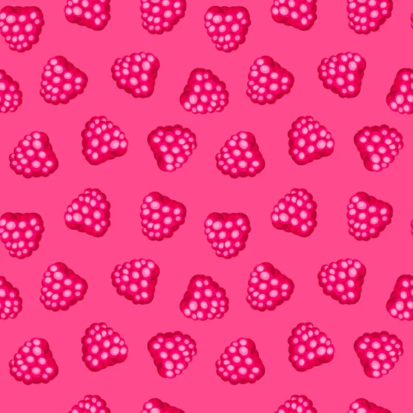 Colorato Cartone Animato Lampone Frutta Modello Senza Soluzione Continuità Isolato — Vettoriale Stock