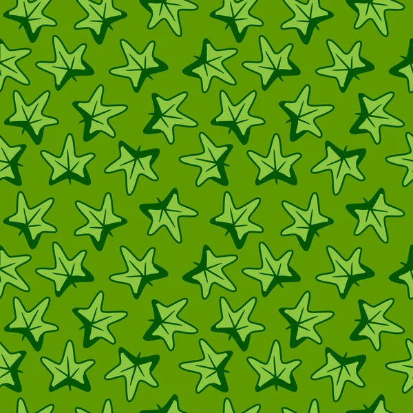 Бесшовный Векторный Рисунок Зелеными Листьями Клена Простой Задний План Силуэтом — стоковый вектор
