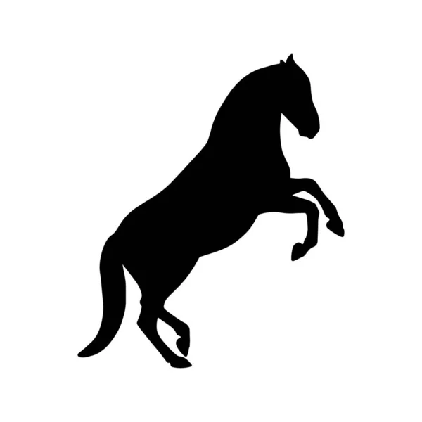 Forma Sombra Silhueta Animal Cavalo Isolado Fundo Branco Preto Emblema — Vetor de Stock
