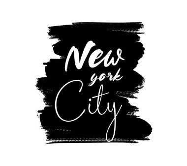 New York city quote, t-shirt print template. Hand drawn lettering phrase. Traveling sticker.
