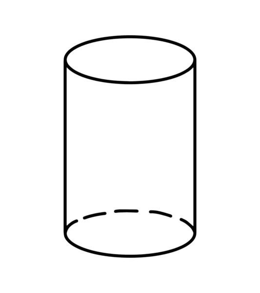 Ilustracja Wektora Matematycznego Figurą Geometryczną Cylinder Ręcznie Pisana Ikona Odizolowana — Wektor stockowy