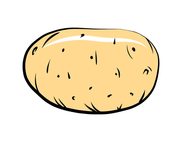 Potato Vegetable Icon Isolated White Background Cartoon Sticker Balck Outline — Stock Vector