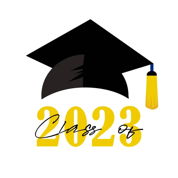 2023 sınıfı el yazısı. Sevimli kutlama kartı baskısı ya da web afişi şablonu. Vektör okulu alıntıları.