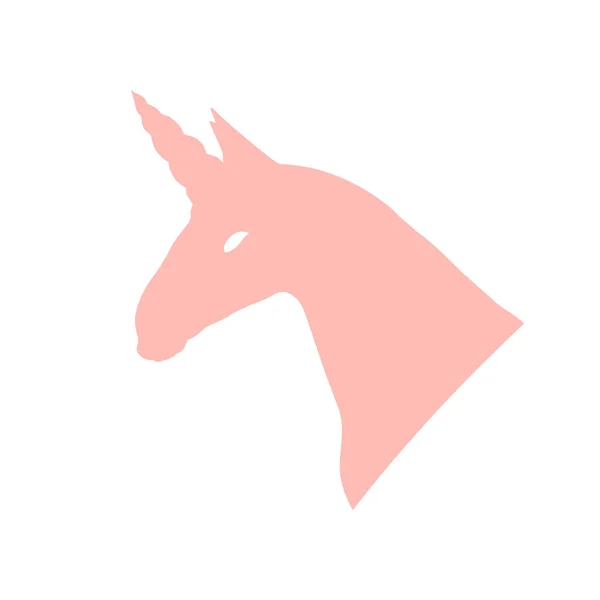 Unicorn Άλογο Ζώο Σιλουέτα Σκιά Σχήμα Απομονώνονται Λευκό Φόντο Ροζ — Διανυσματικό Αρχείο