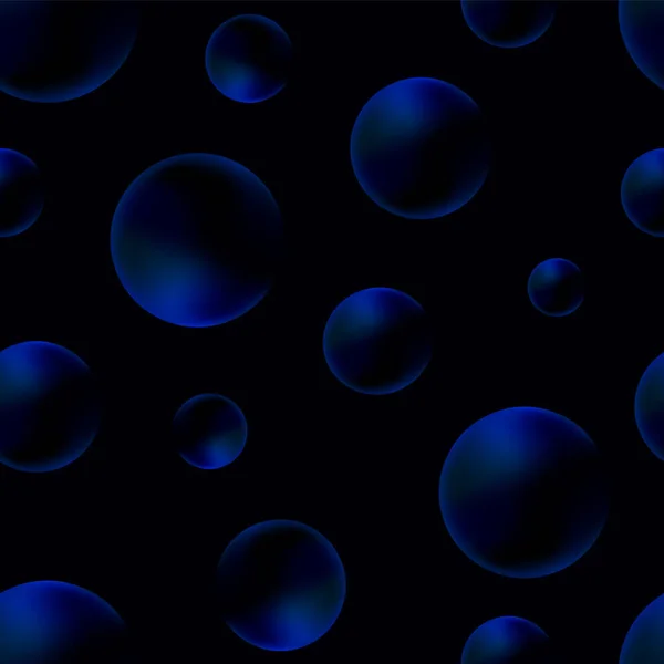 Dunkelblau Gefärbte Perle Nahtloses Muster Icon Set Lebendiger Mesh Farbverlauf — Stockvektor