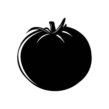 Domates sebze ikonu, yassı karalama çizimi, logo tasarım elementi.