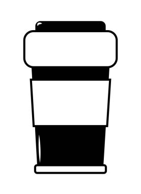 Beyaz arkaplanda izole edilmiş tek kullanımlık çizgi film ikonu. Düz içecek kağıt bardak vektör çizimi. El çizimi karalama prin