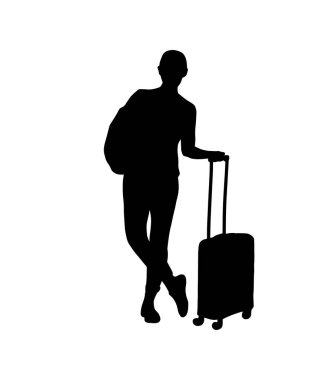 Seyahat silueti. Turist gölgesi şekli.