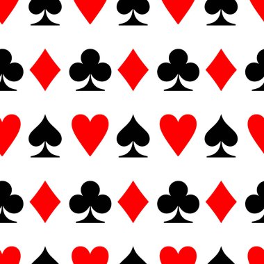 Basit poker kartları işaretleri pürüzsüz desen.