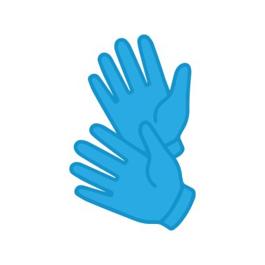 Basit karalama medikal eldiven simgesi.