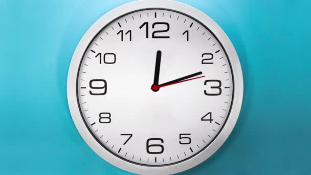 Временные Часы Синем Фоне Ускоренная Версия Одного Часового Периода — стоковое видео