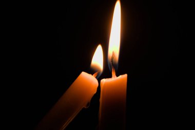 two candles of the city at night