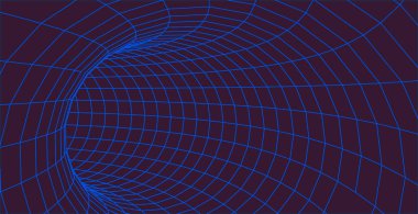 Soyut illüstrasyon. Üç boyutlu koridor örgüsü. Çerçeve tüneli