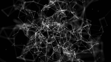 Soyut grafik tasarımı. Ağ bağlantısı arka planı. 3d oluşturma