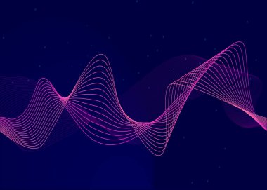 Soyut kozmik dalga arkaplanı. Ağ akışı. Big Data Teknoloji Konsepti. Dijital dalga soyut teknolojisi