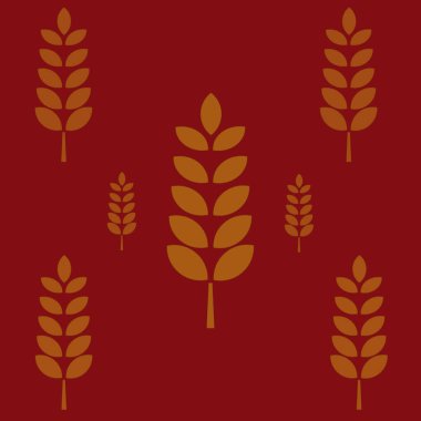 Bir tutam yaprak. Renk arkaplanındaki izole ögeler.