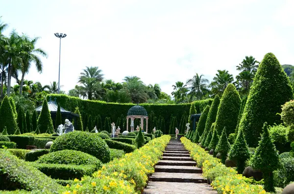 Bir sürü ağacı ve bitkisi olan güzel bir bahçe..