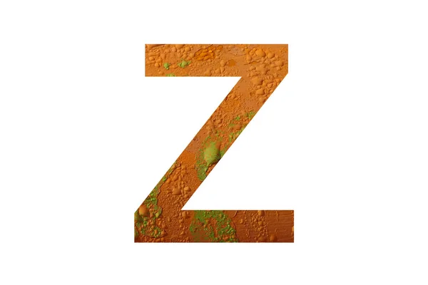 Litera Alfabetu Wykonana Pomarańczowym Kolorze Tła Kroplami Deszczu Kolorami Pomarańczowym — Zdjęcie stockowe