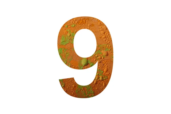 Nummer Van Het Alfabet Gemaakt Met Een Oranje Achtergrond Met — Stockfoto