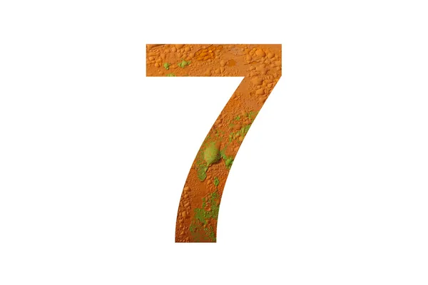 7番目のアルファベットは雨粒が入ったオレンジ色の背景とオレンジ 黄色です — ストック写真