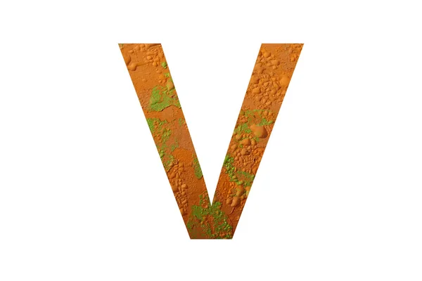 Letter Van Het Alfabet Gemaakt Met Een Oranje Achtergrond Met — Stockfoto