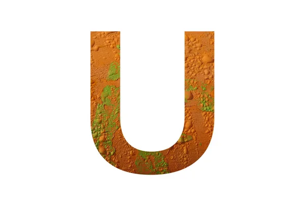 Lettre Alphabet Faite Avec Fond Couleur Orange Avec Des Gouttes — Photo