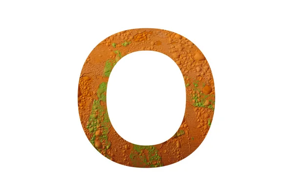 Buchstabe Des Alphabets Mit Orangefarbenem Hintergrund Mit Regentropfen Mit Den — Stockfoto