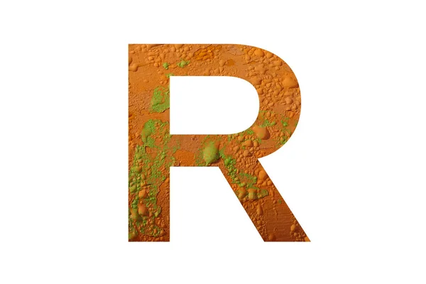Lettera Dell Alfabeto Fatto Con Uno Sfondo Colore Arancione Con — Foto Stock