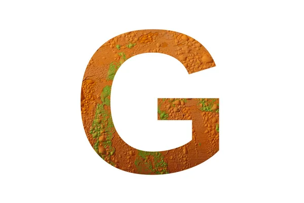 Буква Алфавита Выполнена Оранжевым Цветом Фона Капельками Дождя Цветами Оранжевый — стоковое фото