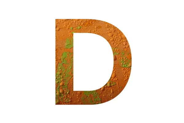 Letter Alphabet Made Orange Color Background Raindrops Colors Orange Green — Stock Photo, Image