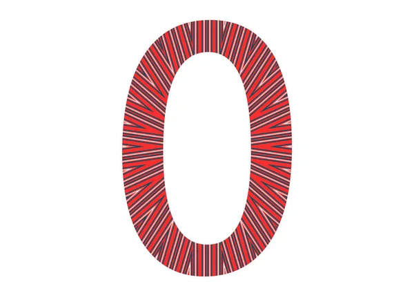 Número Alfabeto Feito Com Uma Estrela Com Raios Vermelhos Rosa — Fotografia de Stock