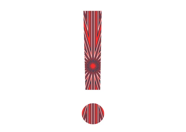 Marque Exclamation Alphabet Réalisée Avec Une Étoile Aux Rayons Rouges — Photo