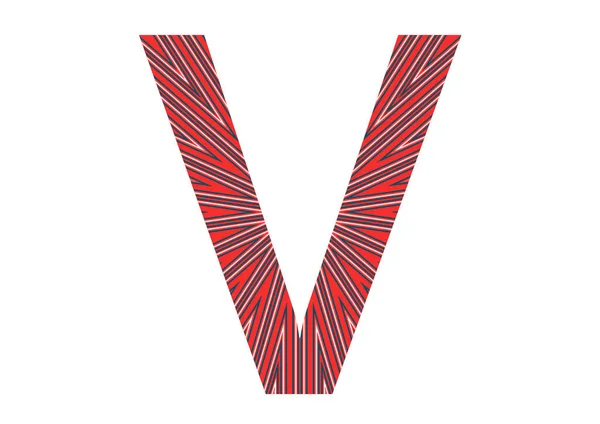 字母V 由一颗红光 粉红光 蓝光和白光的恒星制成 背景为白色 — 图库照片