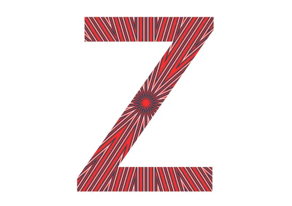 字母Z 字母Z 用红光 蓝光和白光的恒星制成 背景为白色 — 图库照片