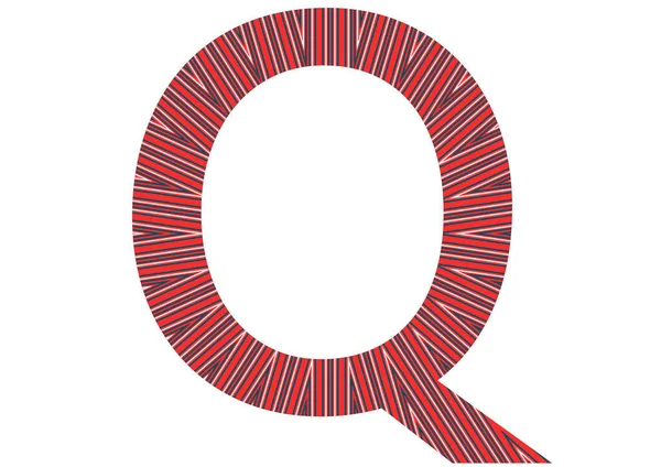 字母Q 字母Q 由一颗红光 粉红光 蓝光和白光的恒星制成 背景为白色 — 图库照片