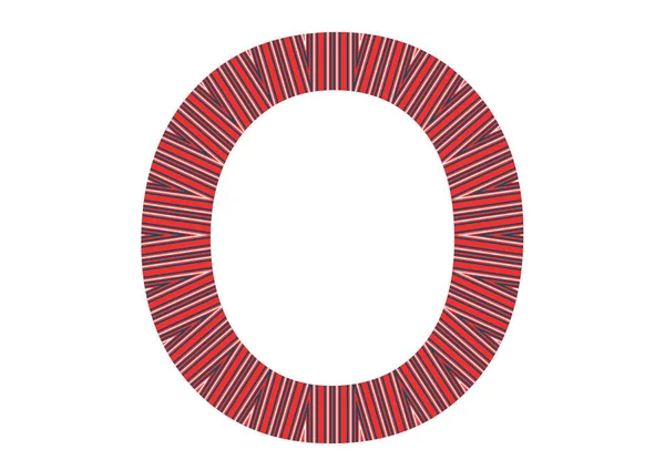 白を基調とした赤 ピンク 白の光の星で作られたアルファベットのO — ストック写真