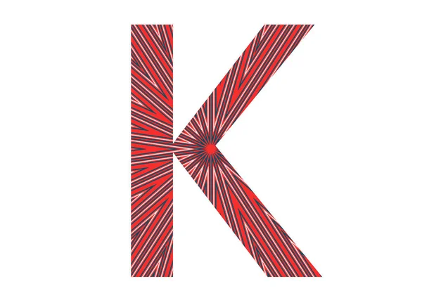 字母K 字母K 由一颗红光 粉红光 蓝光和白光的恒星制成 背景为白色 — 图库照片