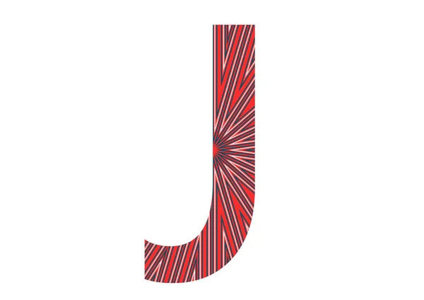 白を基調とした赤 ピンク 白の光の星で作られたアルファベットのJ — ストック写真