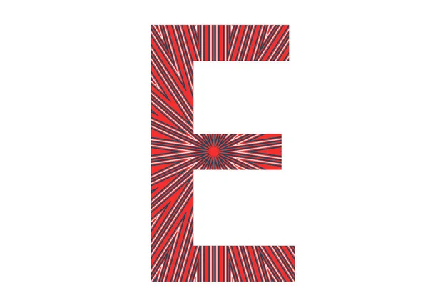 白を基調とした赤 ピンク 白の光の星で作られたアルファベットのE — ストック写真