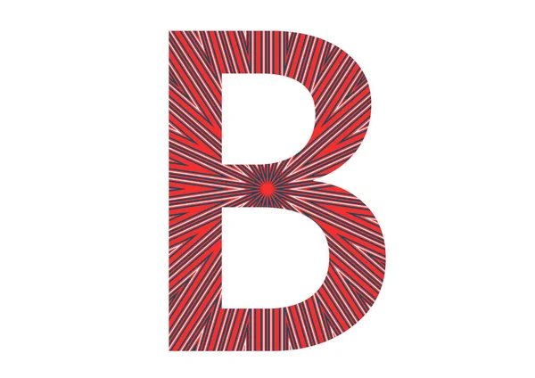 白を基調とした赤 ピンク 白の光の星で作られたアルファベットの文字B — ストック写真