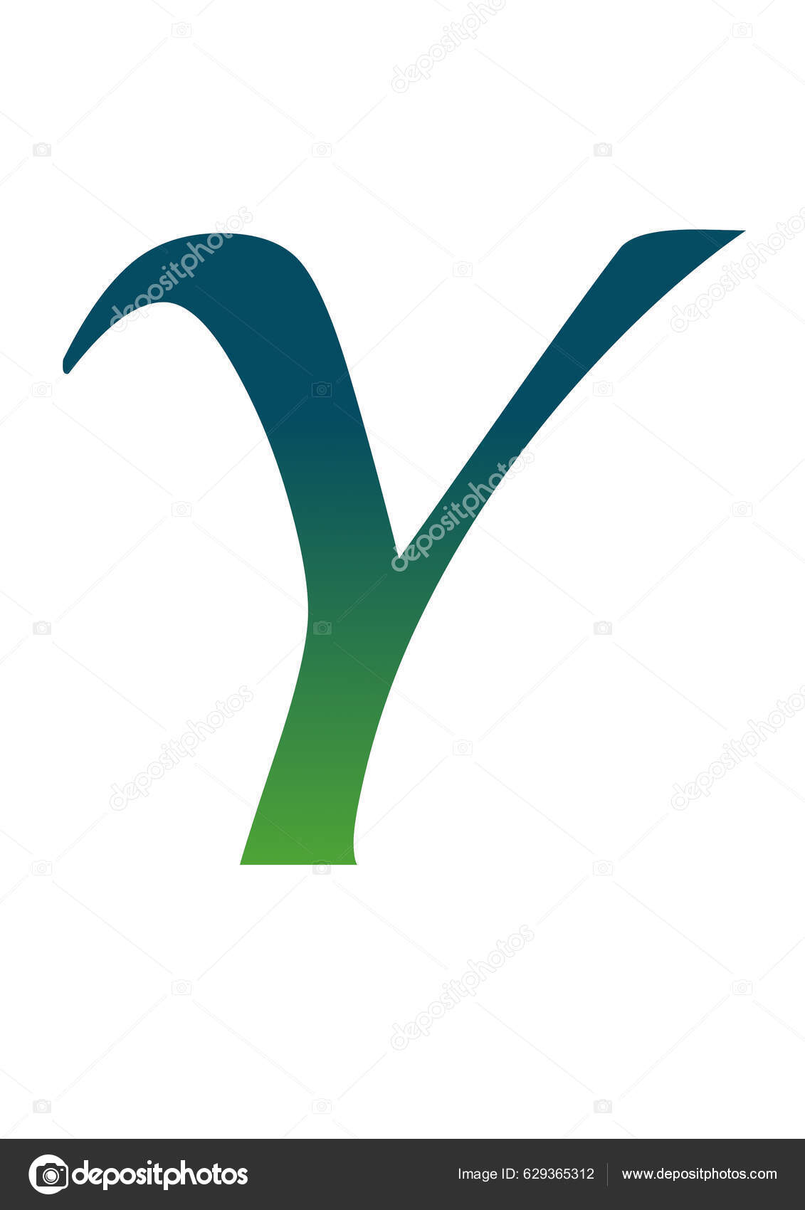 Letter Alphabet Made Green Blue Gradient Isolated White Background ...