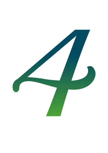 Número Alfabeto Feito Com Gradiente Verde Azul Isolado Sobre Fundo — Fotografia de Stock