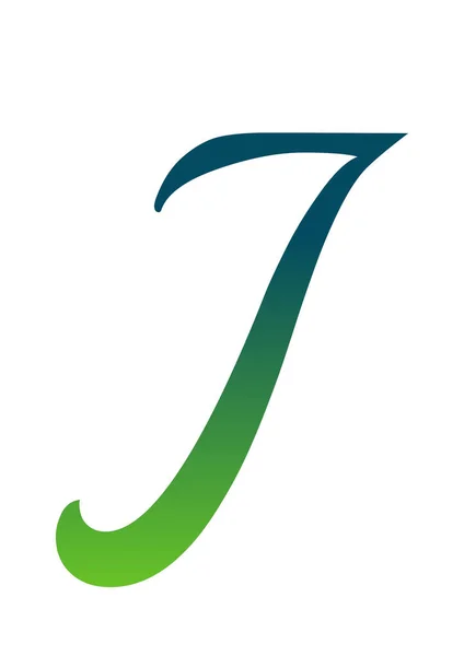 Буква Алфавита Выполнена Зеленым Синим Градиентом Изолированный Белом Фоне — стоковое фото