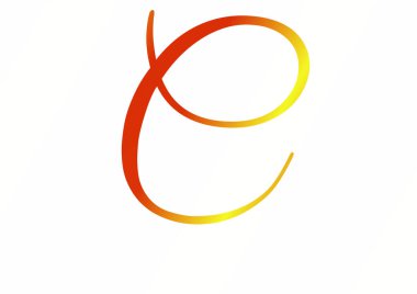 Letter C of the alphabet made with yellow and red gradient. Isolated on a white background