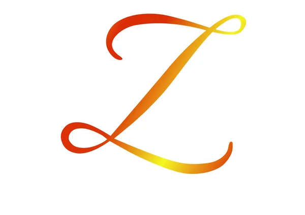字母Z由黄色和红色梯度构成的字母Z 被白色背景隔离 — 图库照片