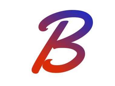 Letter B of the alphabet made with red and blue gradient, isolated on a white background