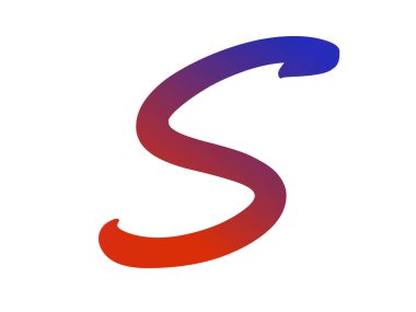 Letter S of the alphabet made with red and blue gradient, isolated on a white background
