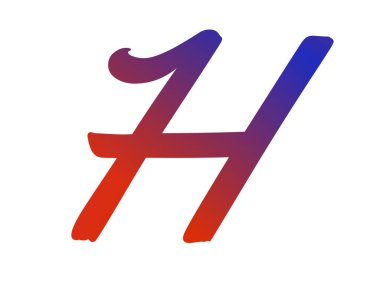 Letter H of the alphabet made with red and blue gradient, isolated on a white background